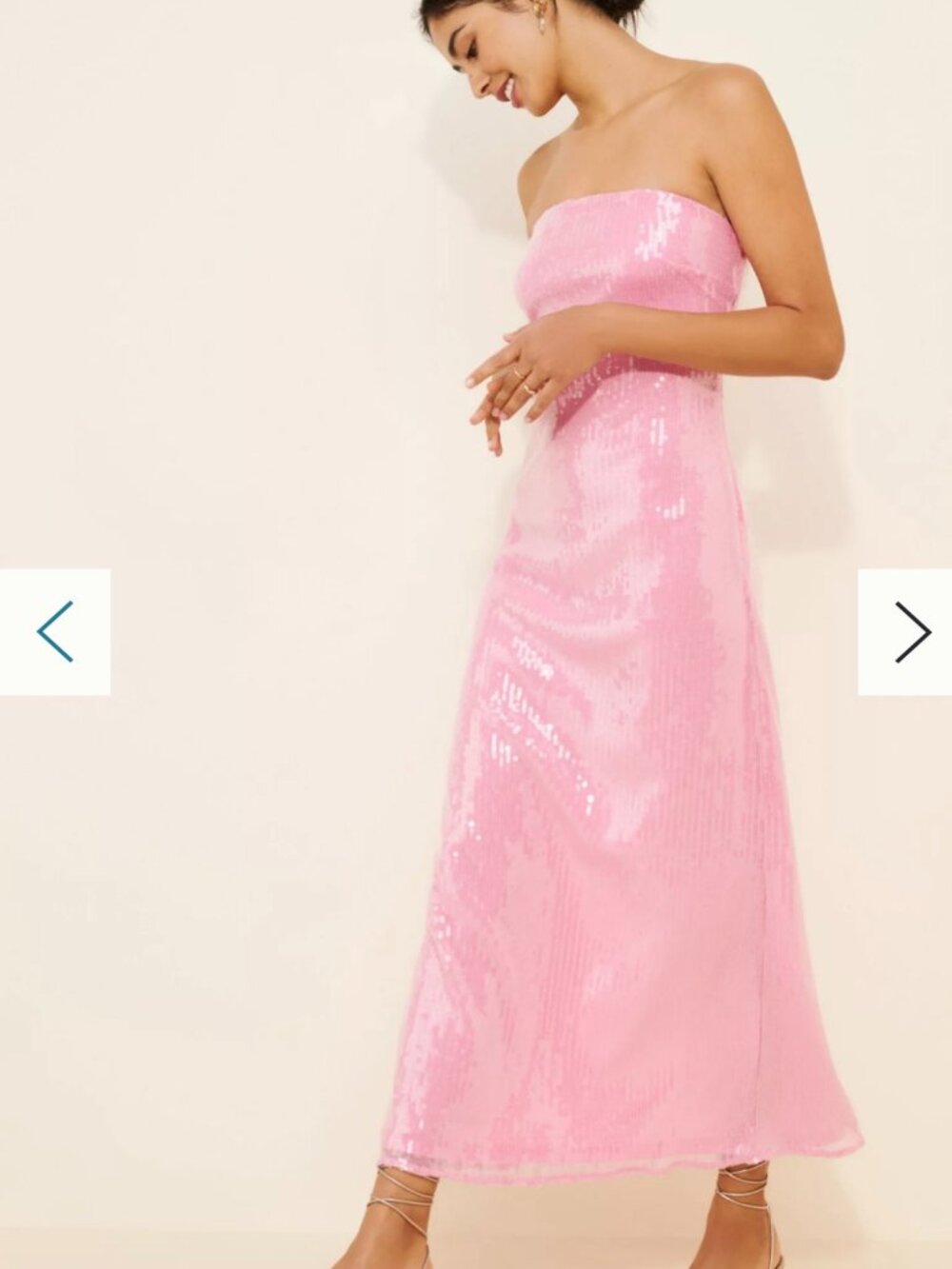 Hutch Strapless Sequin Column Midi Dress (Pink, Large) - Picture 3 of 5